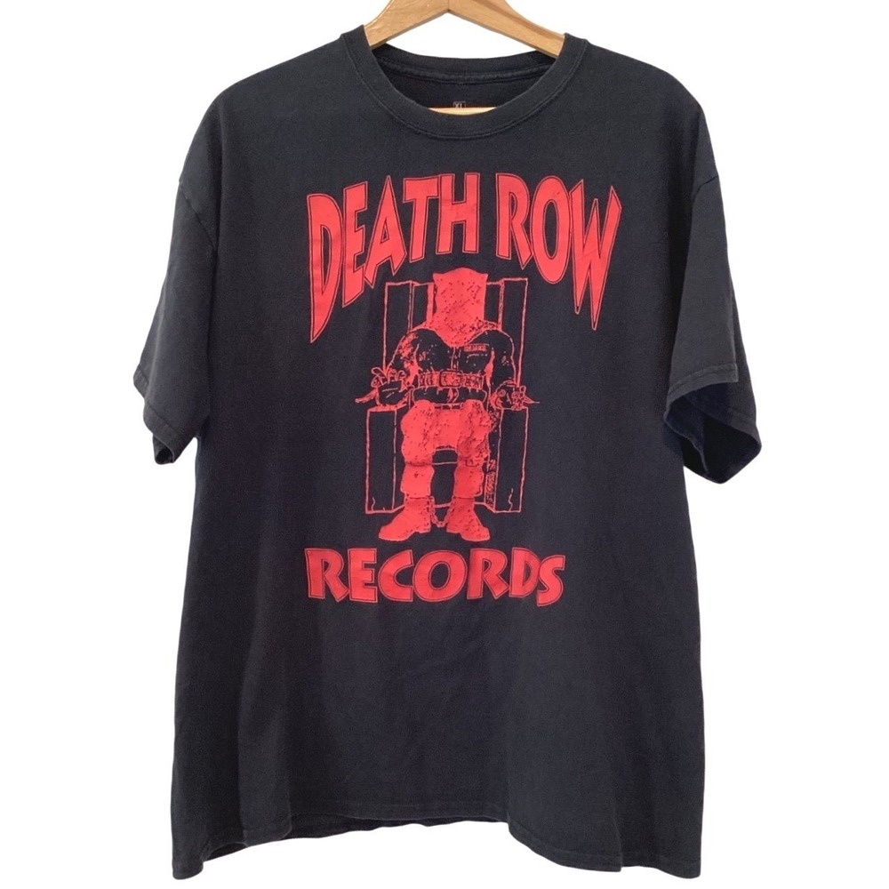 Death Row‎ Records T-Shirt Mens XL Black Red Graphic Logo Hip Hop Rap Tee